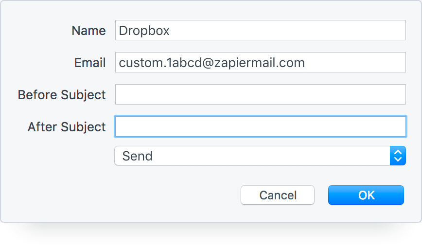 Upload to Dropbox from an Email